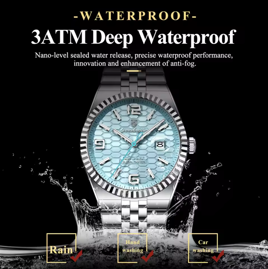 POEDAGAR High Quality Original Men Clock Waterproof Luminous Date Luxury Man Watch