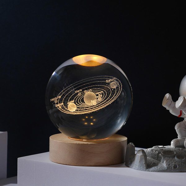 3d Galaxy Solar System Crystal Ball Night Light