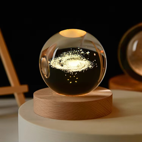 3d Galaxy Solar System Crystal Ball Night Light