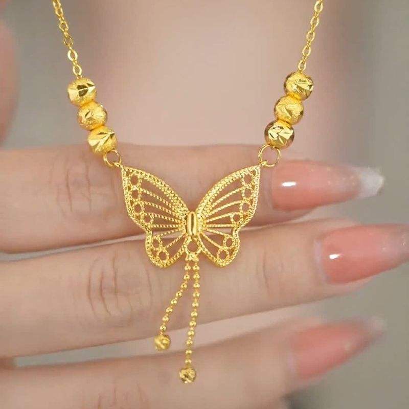 Gold Plated Butterfly Necklace