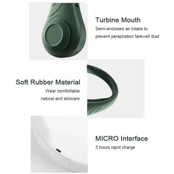 Portable neck fan