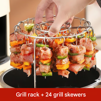 Air Fryer Barbecue Grill Vertical Barbecue Kebab Stand + 24 Skewers