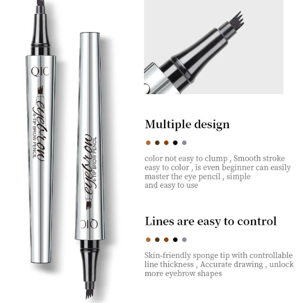 2024 Upgraded Model - 3D Waterproof Microblading Eyebrow Pen 4 Fork Tip Tattoo Pencil