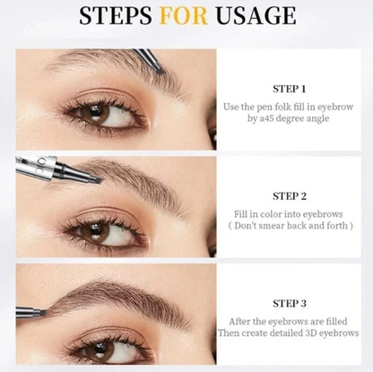 2024 Upgraded Model - 3D Waterproof Microblading Eyebrow Pen 4 Fork Tip Tattoo Pencil