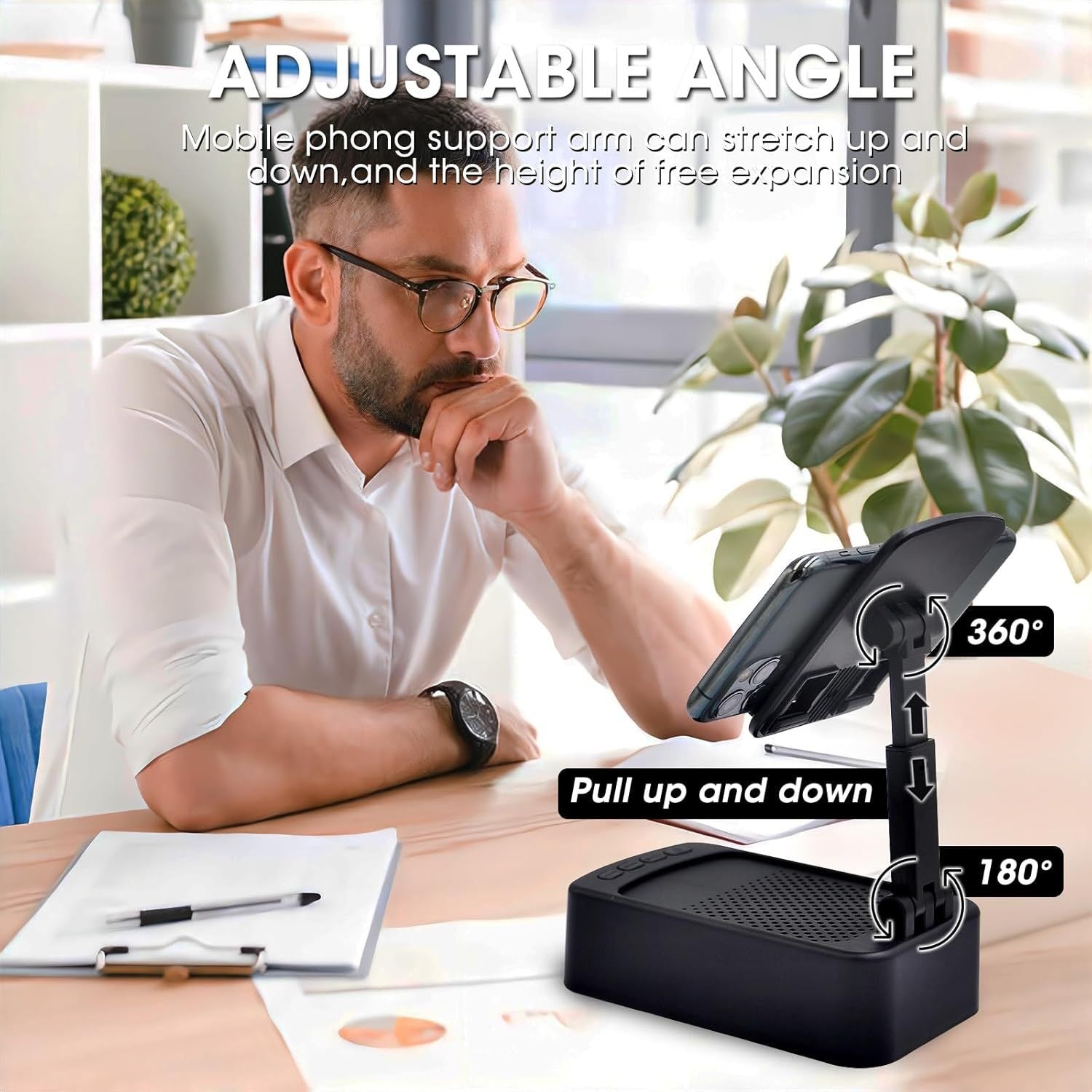 Mobile Phone Holder with Bluetooth Speaker