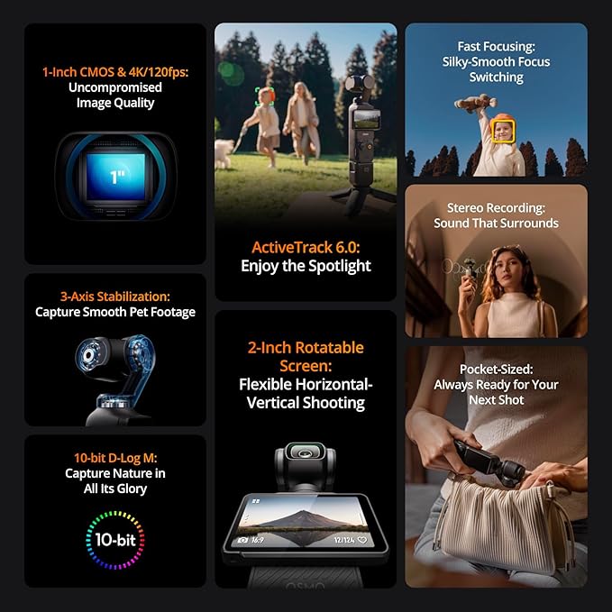 DJI Osmo Pocket 3 Creator Combo, Vlogging Camera