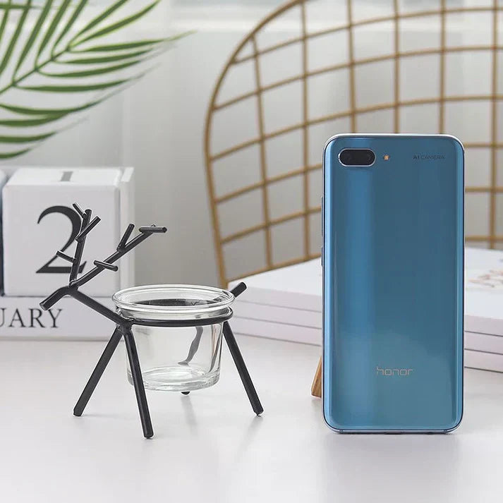 Wrought Iron Fawn Candle Holder